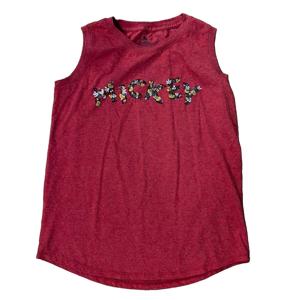 Disney Store Mickey Mouse Tank Top Women's Small Heathered Red Graphic Tee